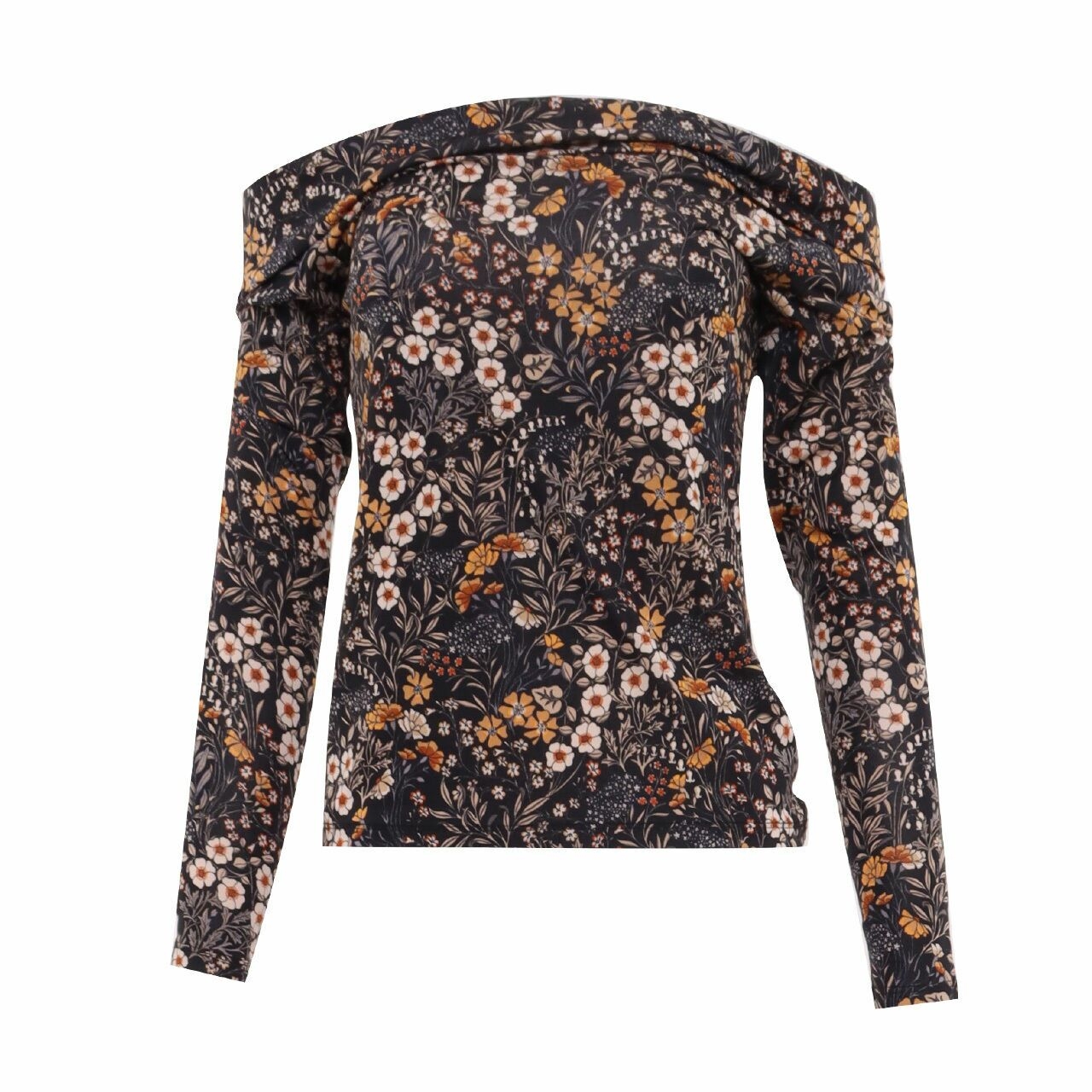 H&M Black Floral Blouse