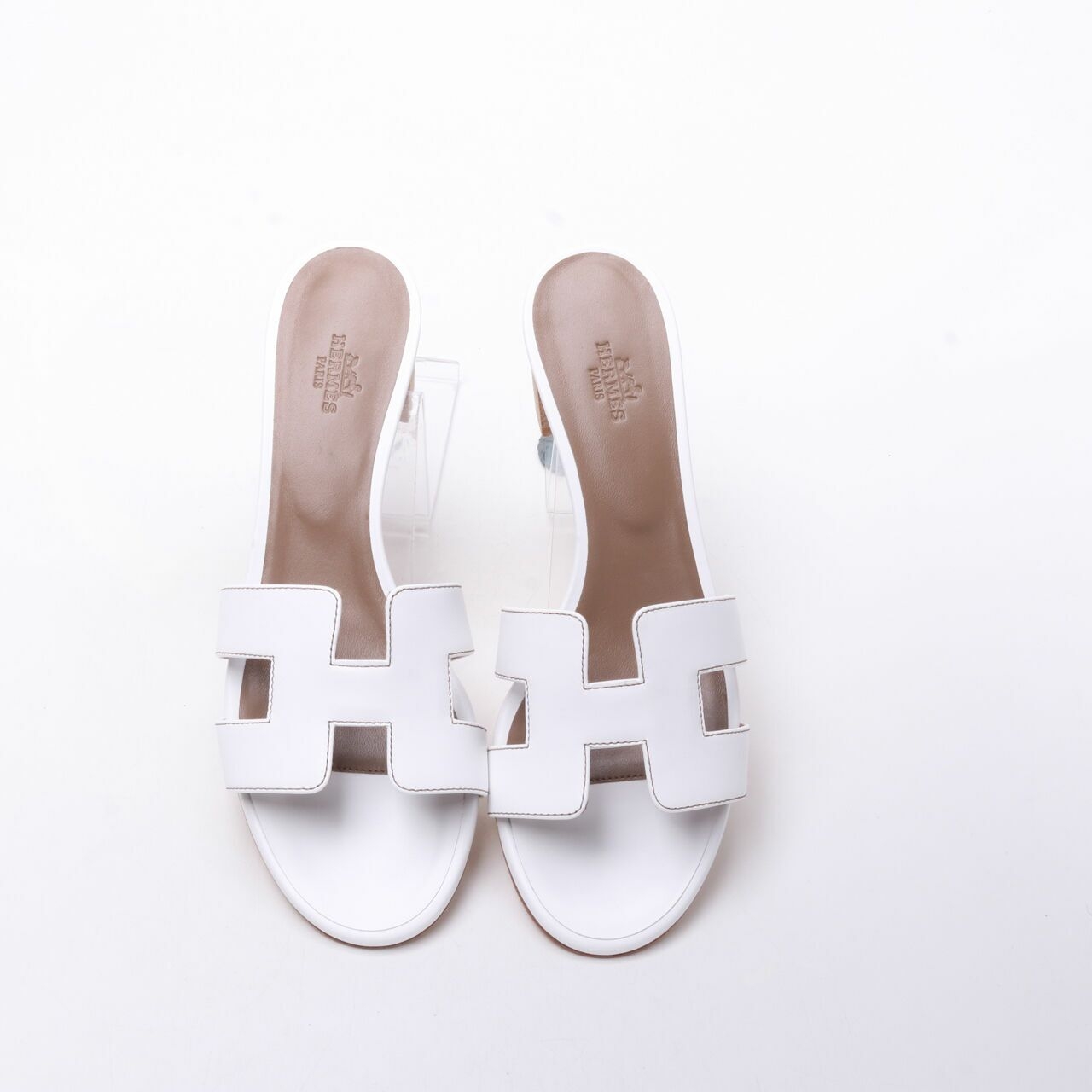 Hermes Oasis White Swift Heels