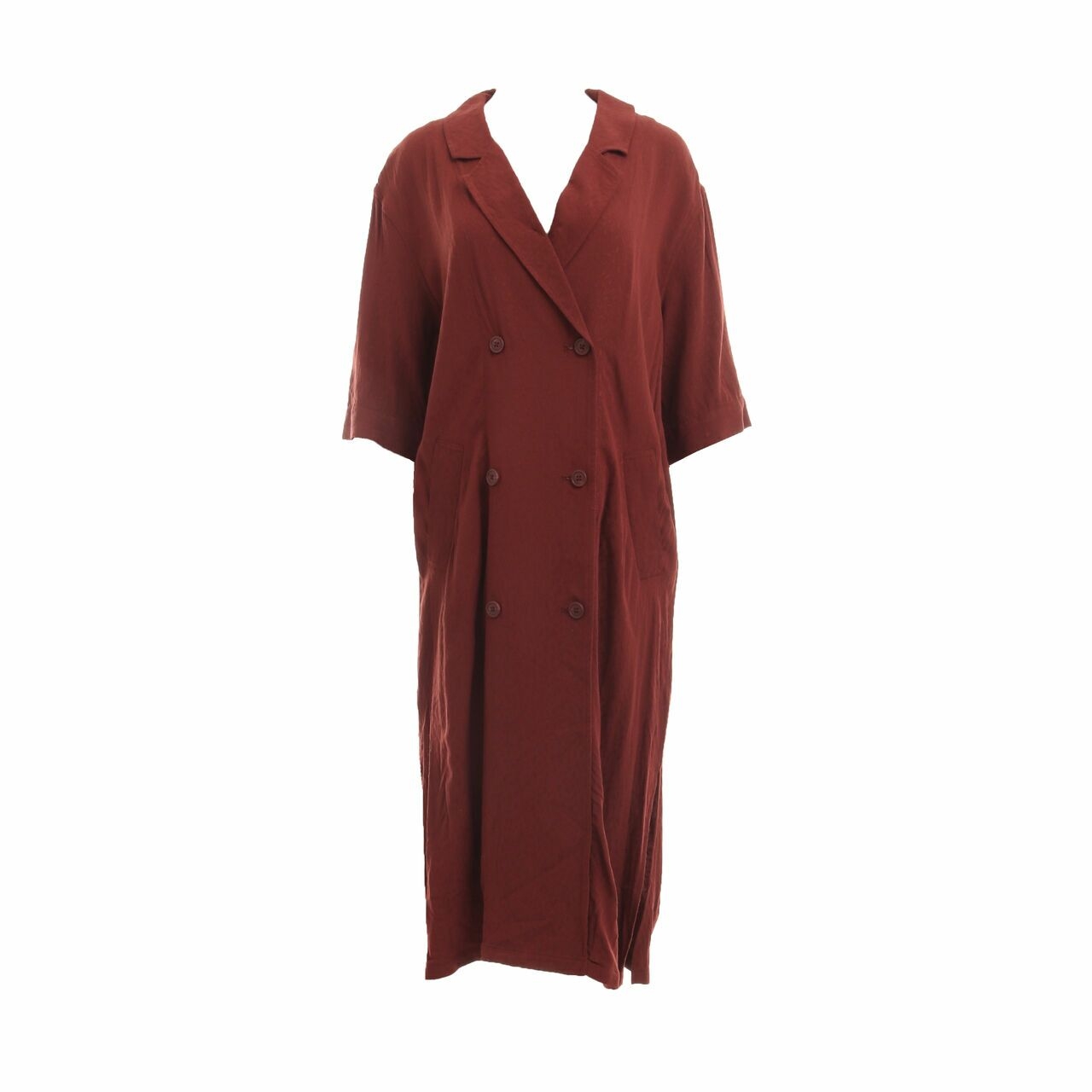 Monki Brick Red Coat