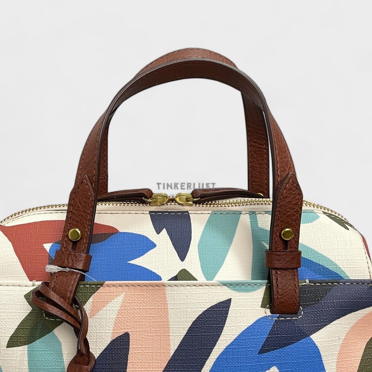 Fossil Rachel Natural Floral White Satchel