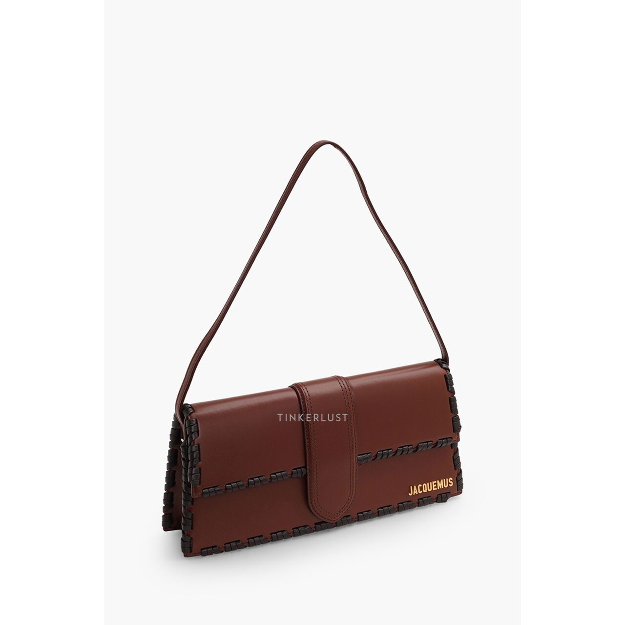 Jacquemus Le Bambino Long Lacet Flap Bag in Brown Smooth Leather