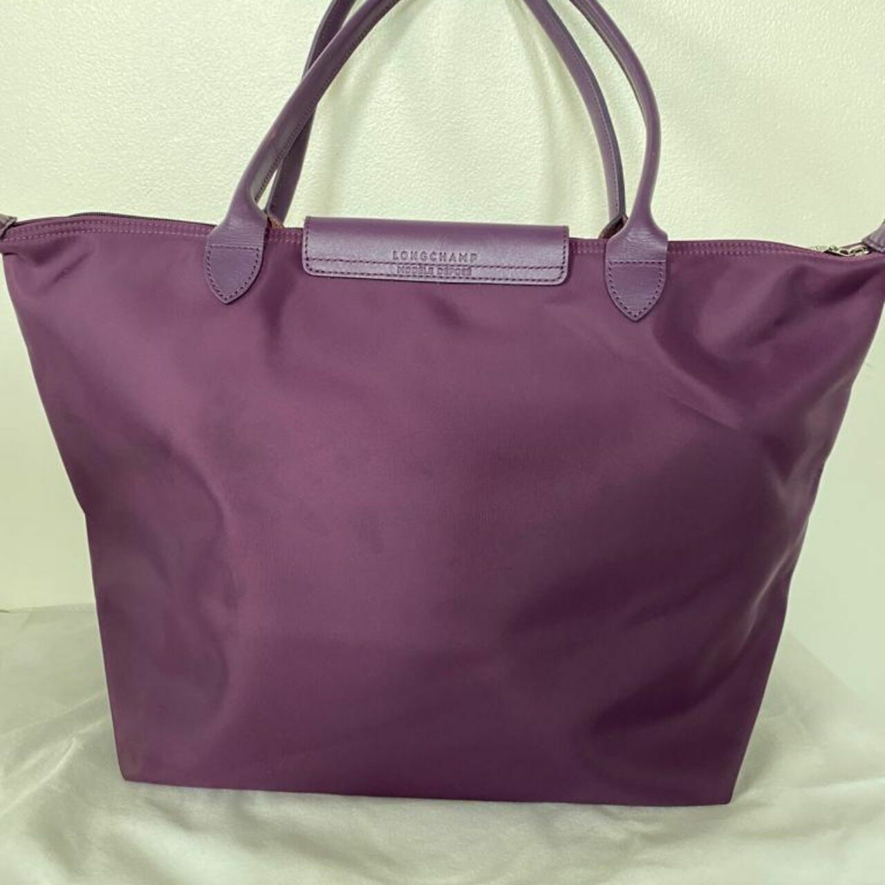 Longchamp Planetes Large Long Handle Purple Tote Bag