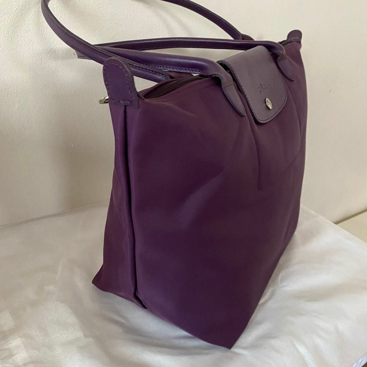 Longchamp Planetes Large Long Handle Purple Tote Bag