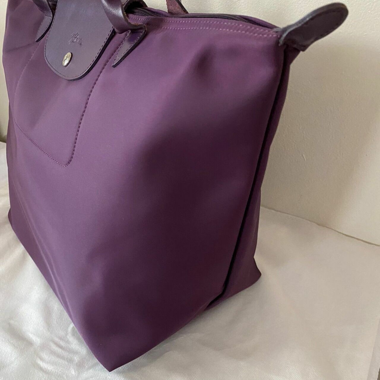 Longchamp Planetes Large Long Handle Purple Tote Bag