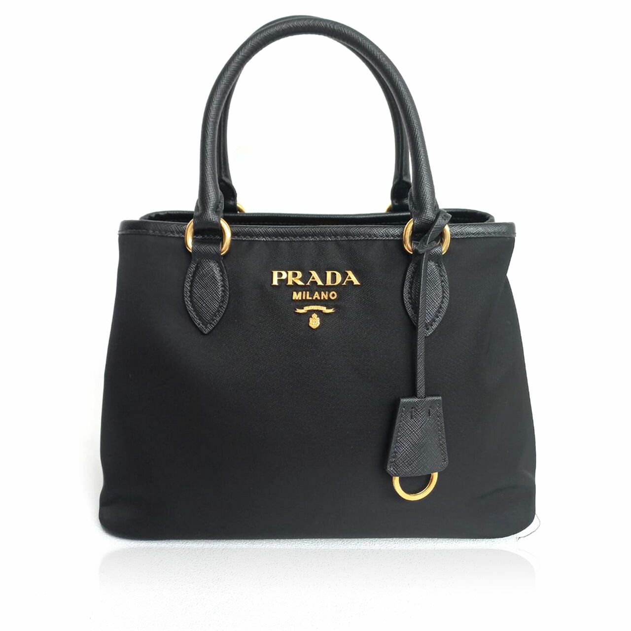 Prada Borsa A Mano IBA173 Tessuto Saffiano Nero Satchel