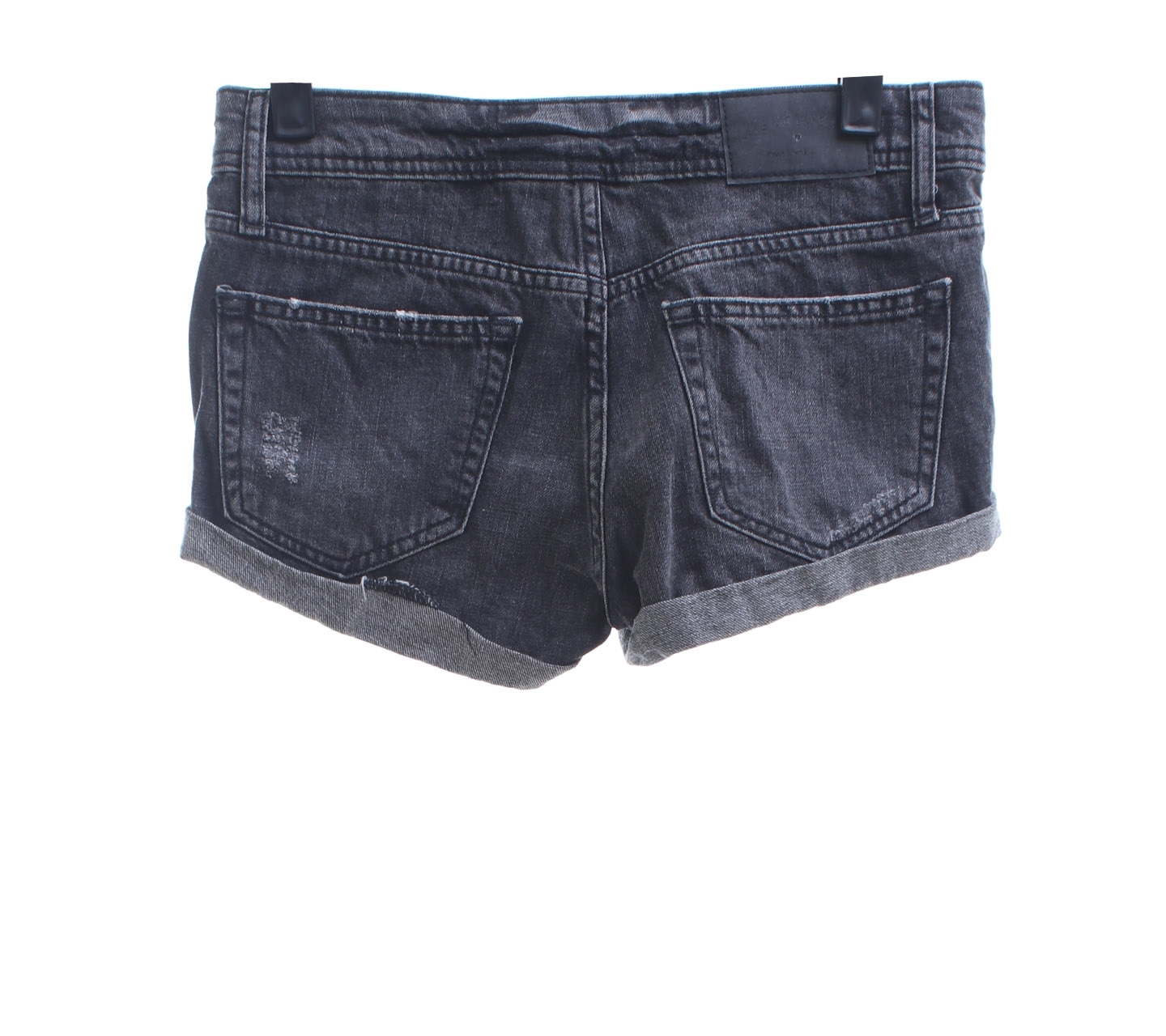 H&M Dark Grey Washed Repped Shorts Pants