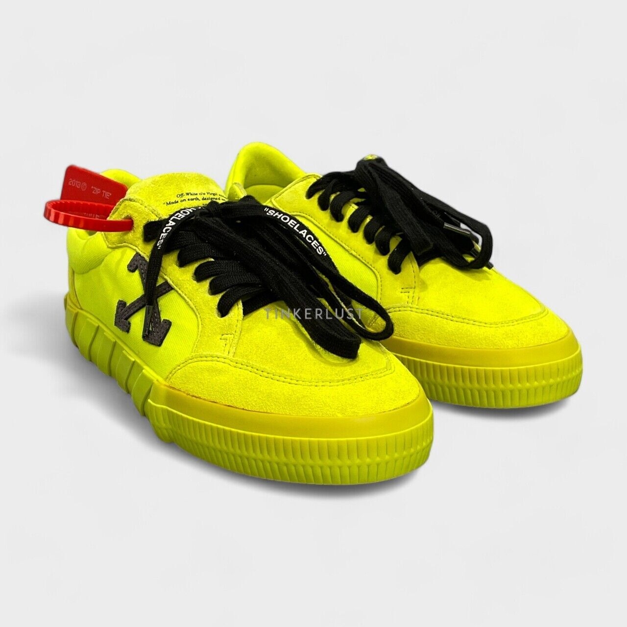 Off White Vulcanized Fluo Yellow Low Sneakers