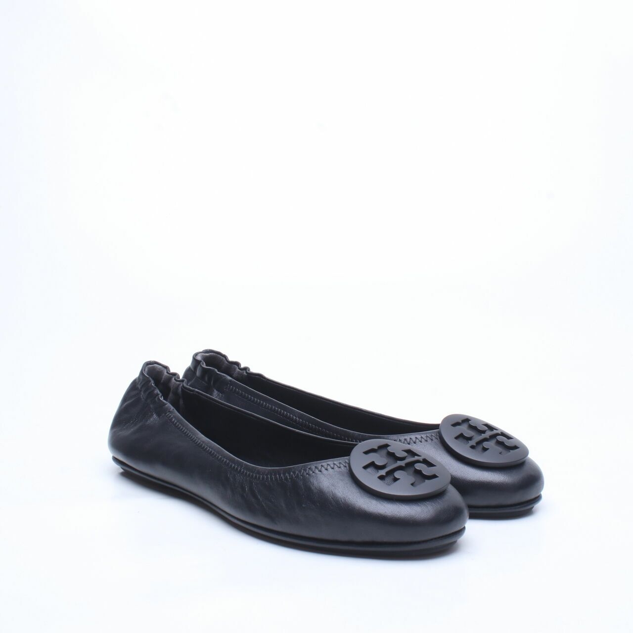 Tory Burch Minnie Travel Ballerina Perfect Black Matte Flats