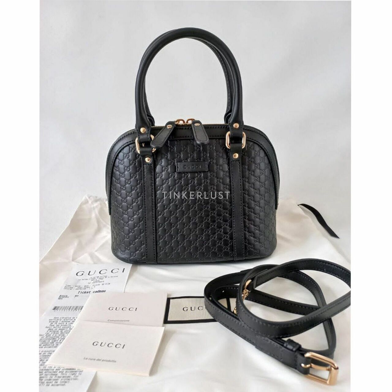 Gucci Guccissima Small Dome Black Satchel