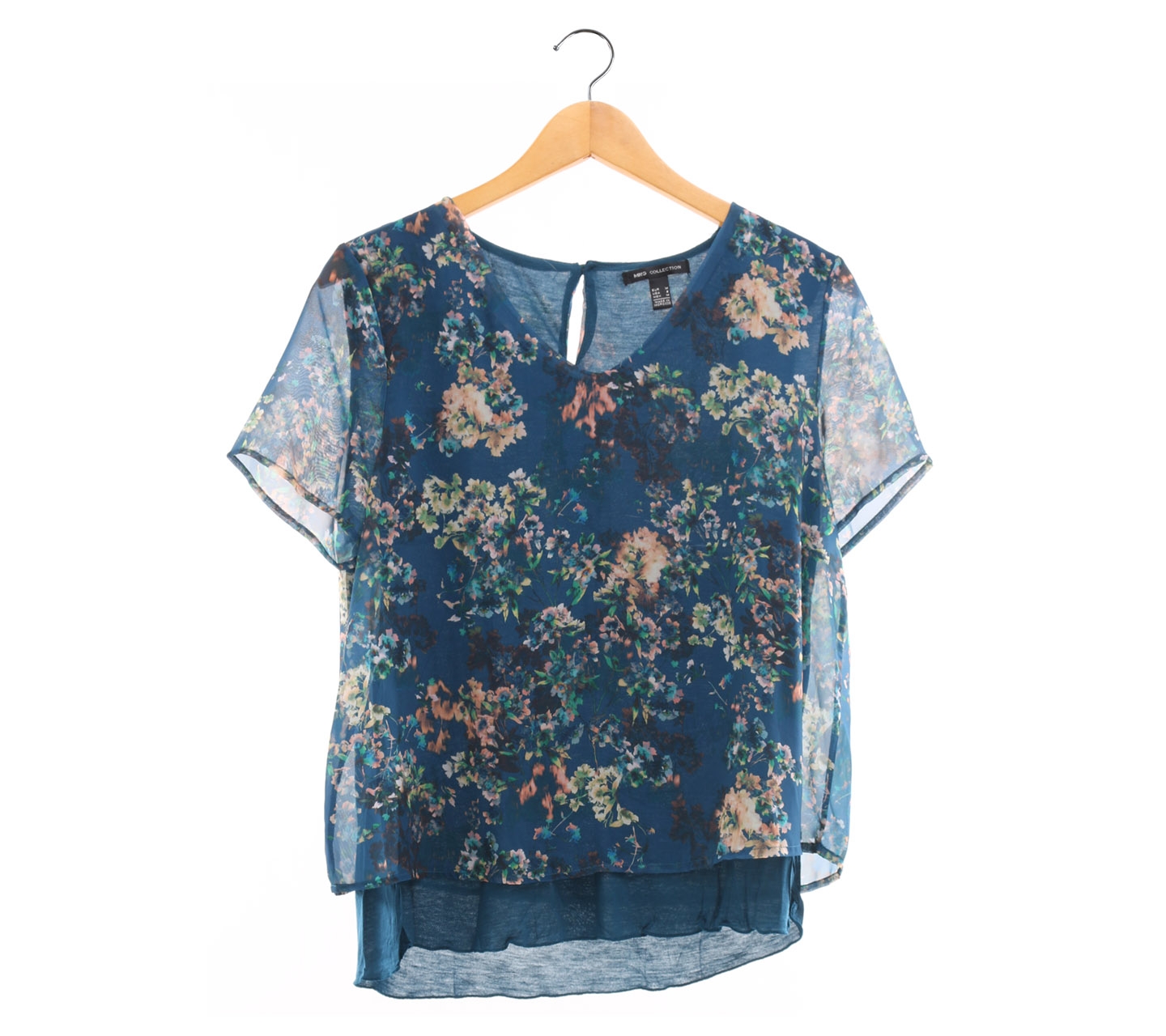 Mango Turquoise Floral Blouse