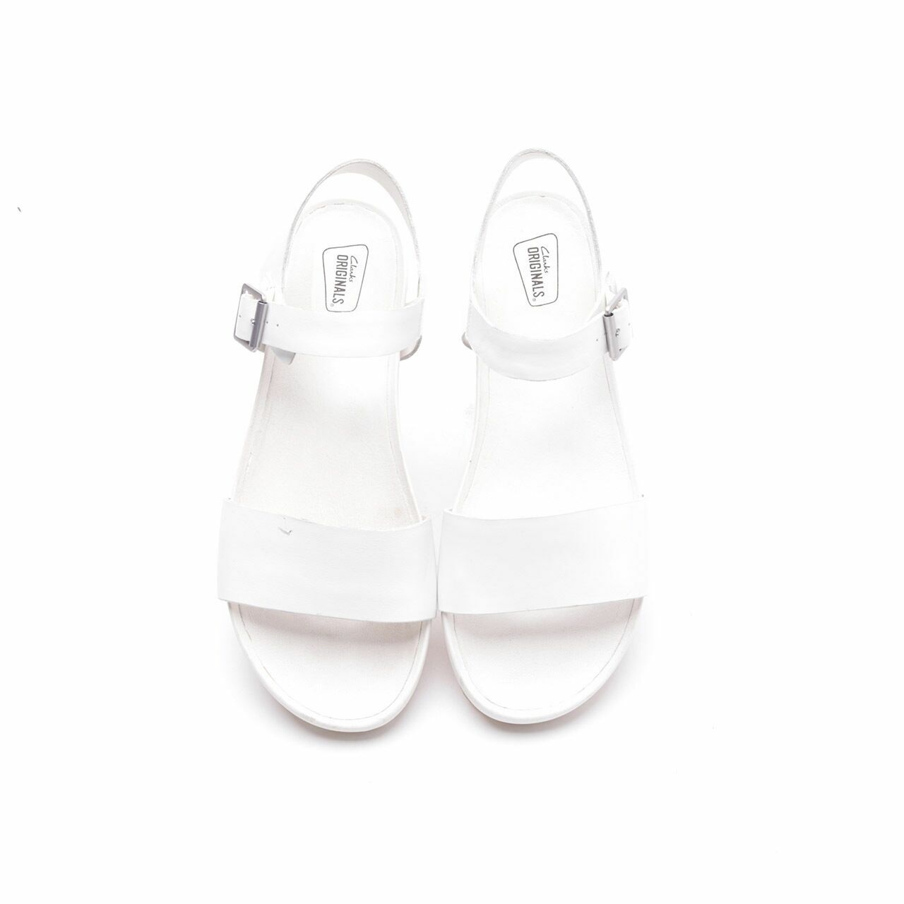 Clarks White Sandals