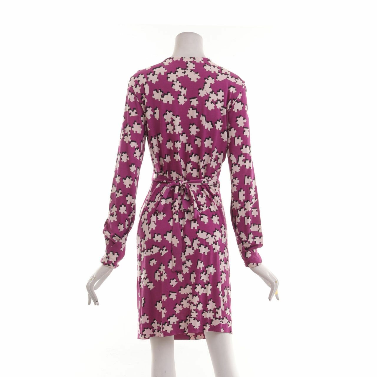 Diane Von Furstenberg Magenta Melis Puzzle Wrap Mini Dress	