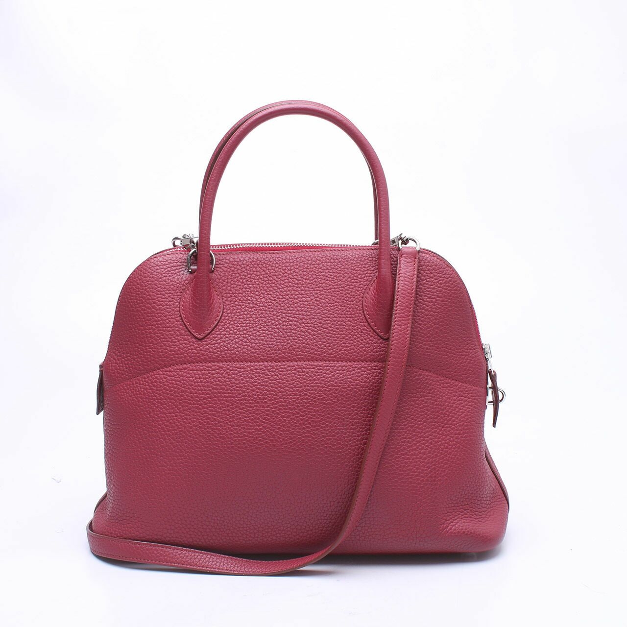 Hermes Bolide Red Rouge Vif Courchevel Satchel Bag