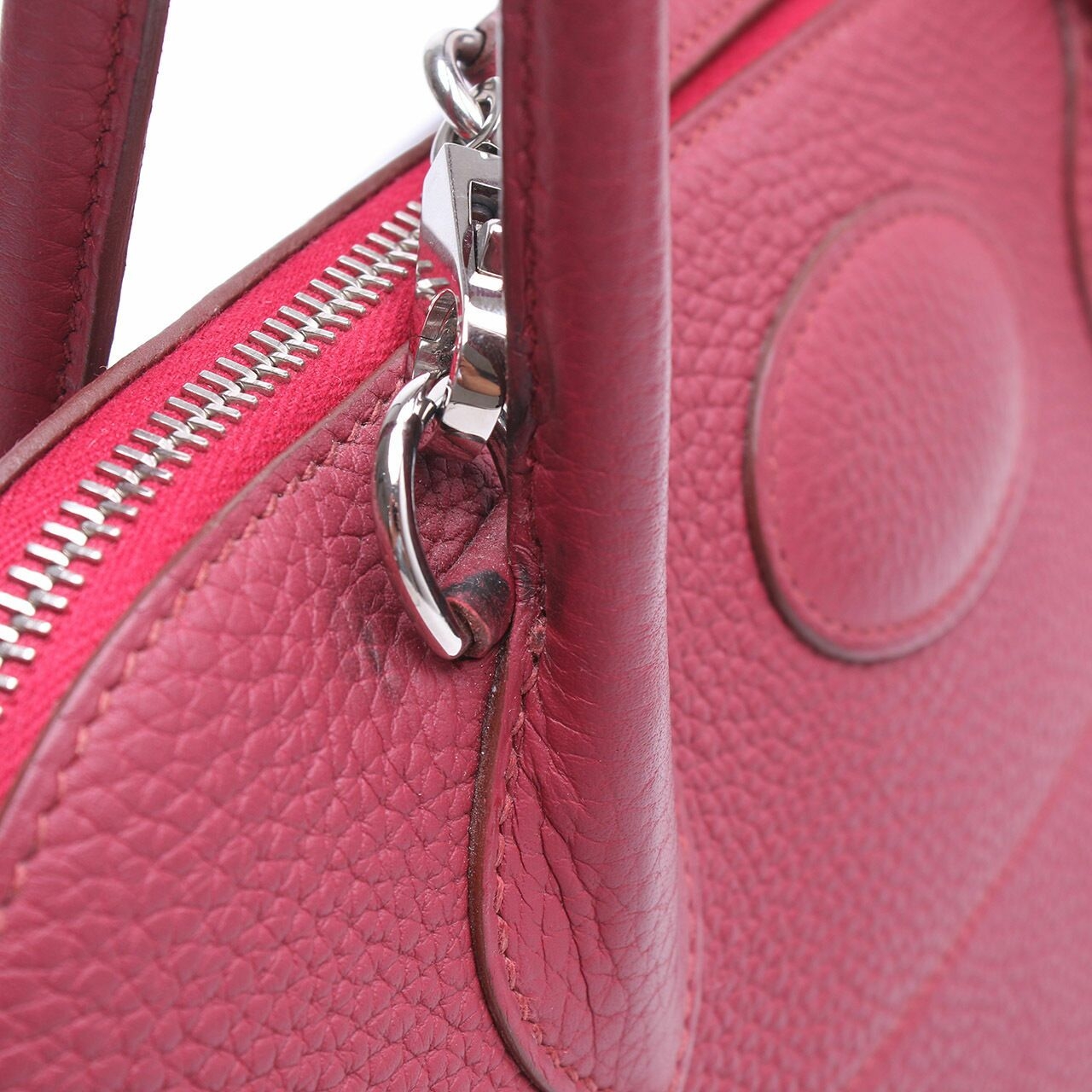 Hermes Bolide Red Rouge Vif Courchevel Satchel Bag