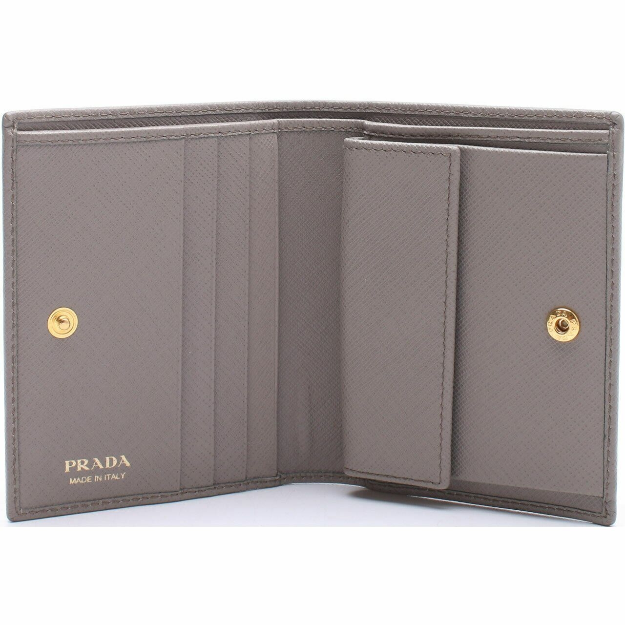 Prada Grey Saffiano Metal Wallet