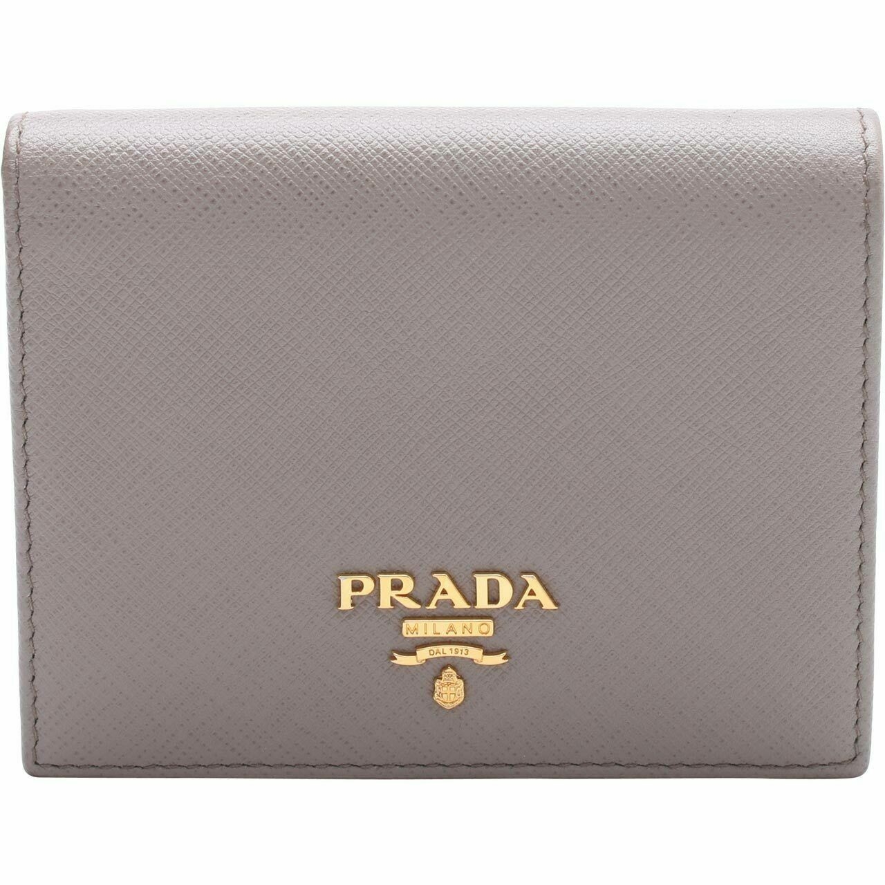 Prada Grey Saffiano Metal Wallet