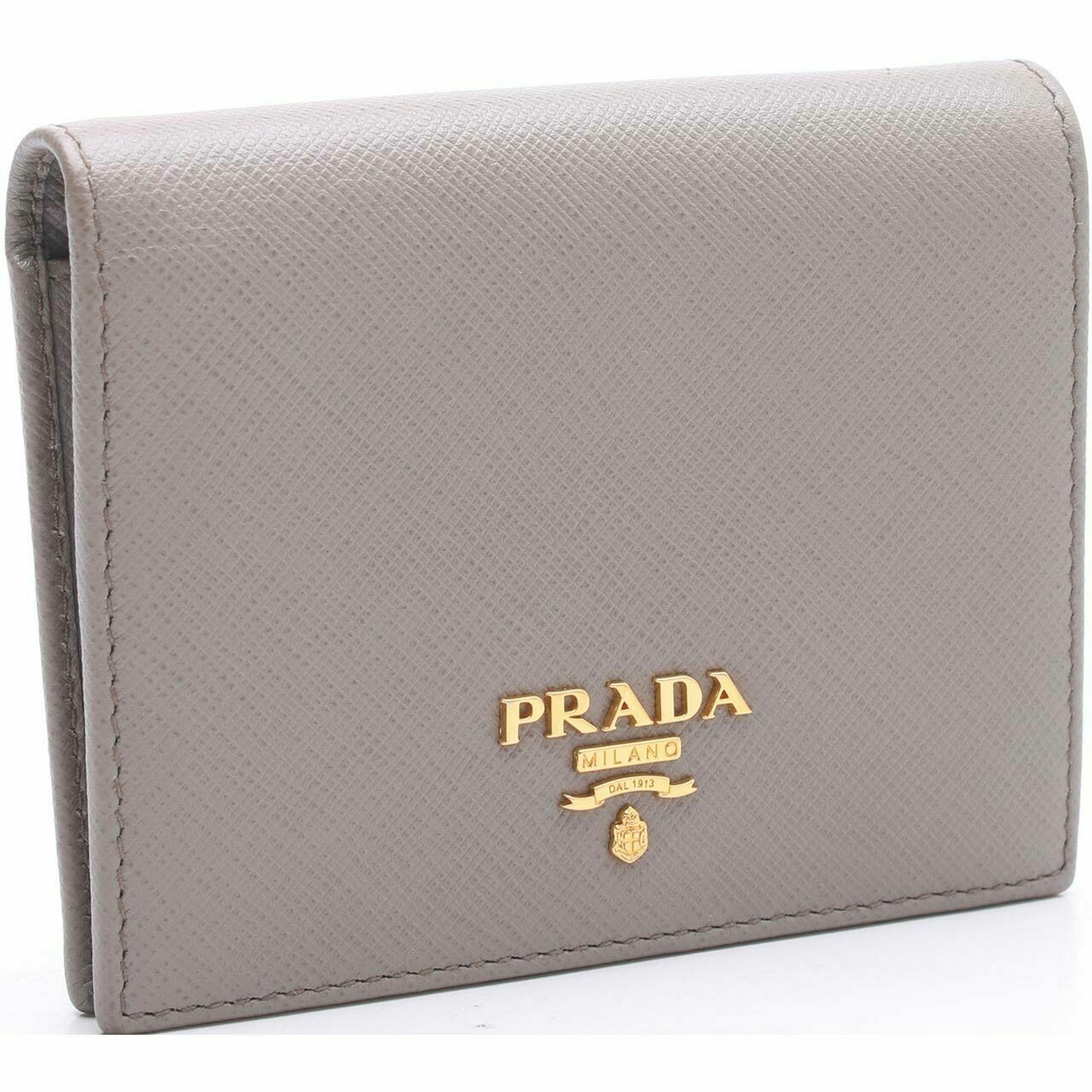 Prada Grey Saffiano Metal Wallet