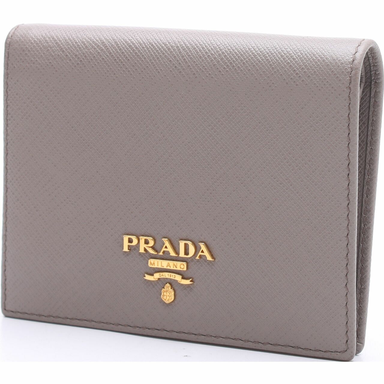 Prada Grey Saffiano Metal Wallet