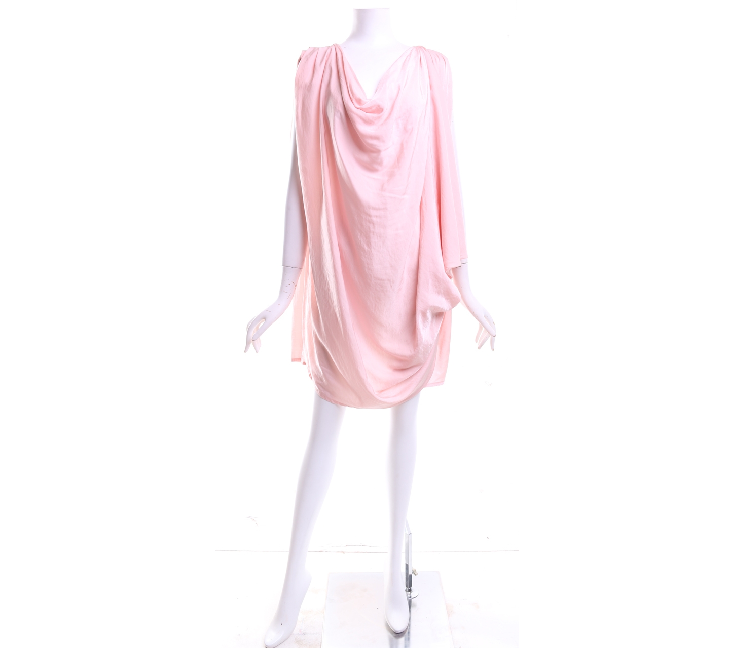 (X)SML Pink Cowl Mini Dress