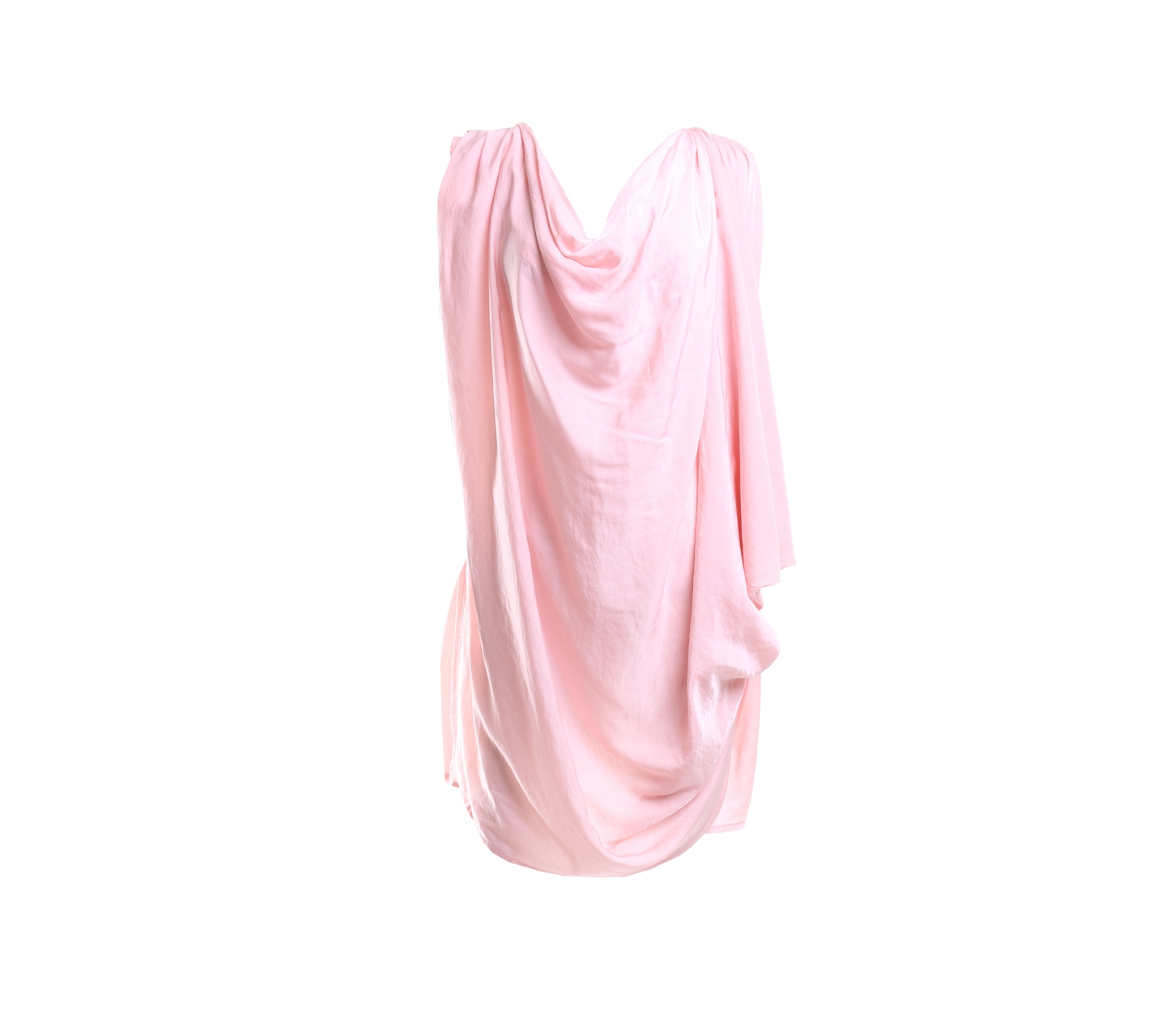 (X)SML Pink Cowl Mini Dress