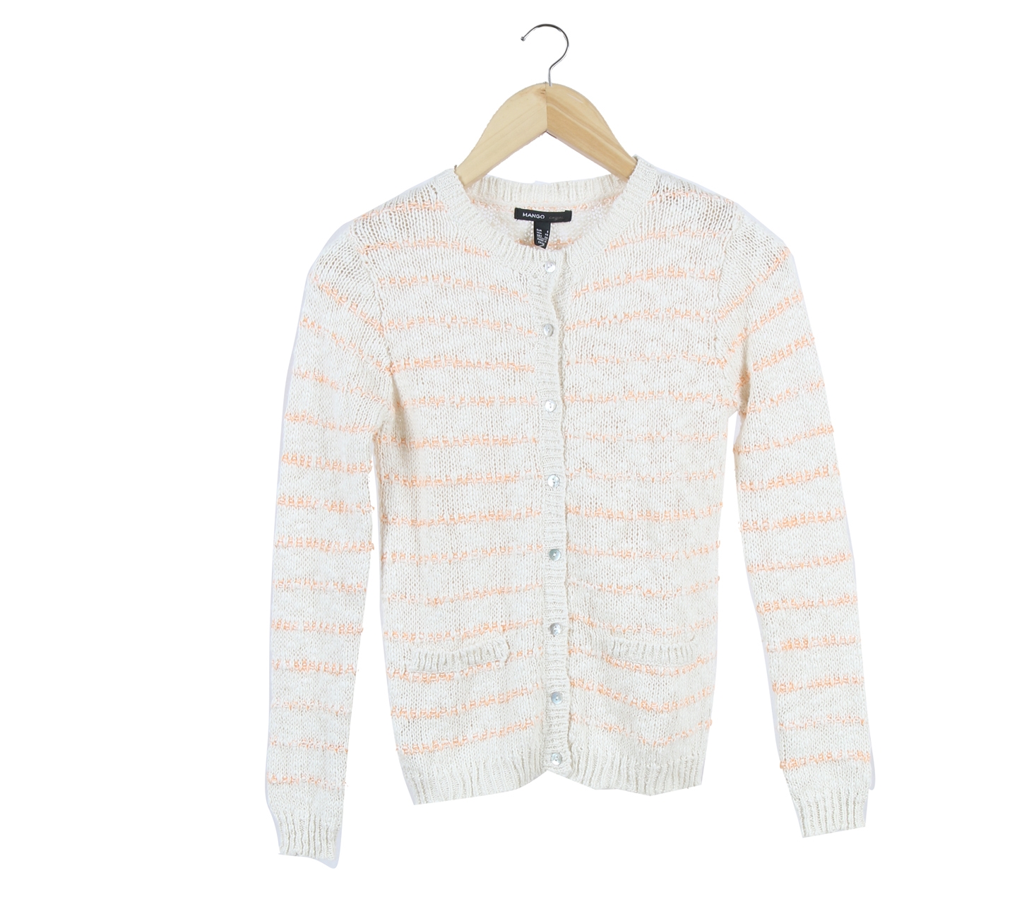 Mango Off White Knit Cardigan