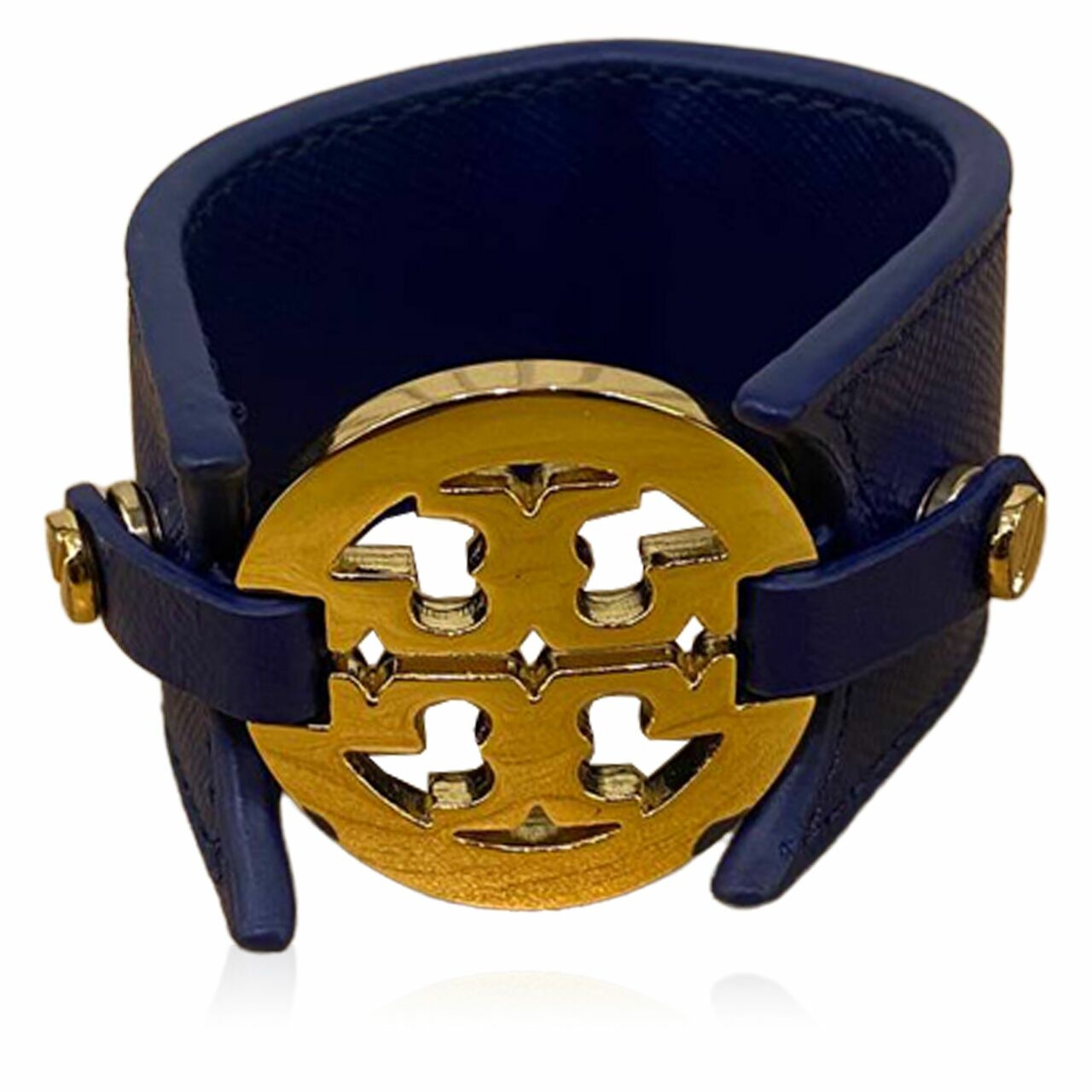 Tory Burch Logo Double Snap Bracelet in Navy GHW  Jewellery