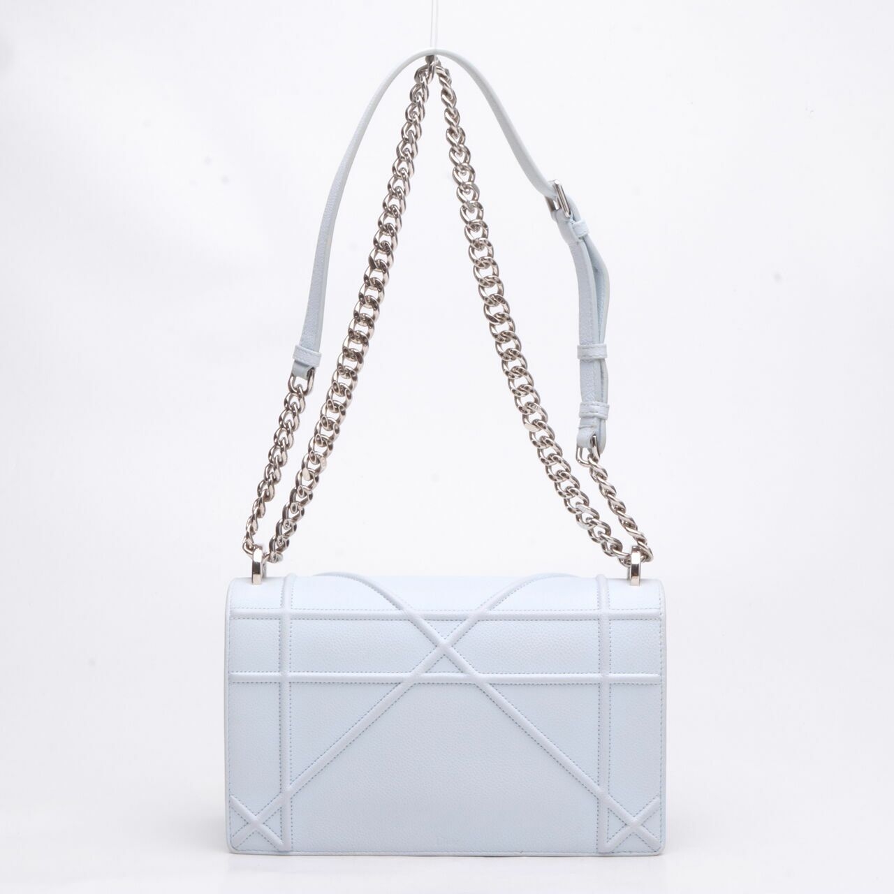 Christian Dior Medium Diorama Grained Leather Light Blue Shoulder Bag