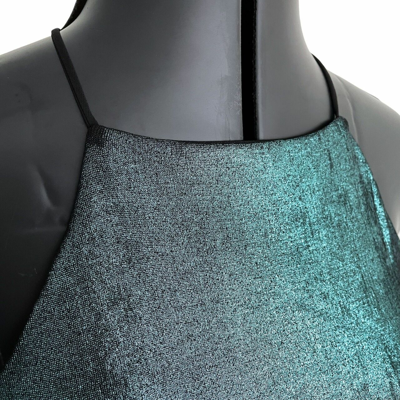 Topshop Metallic Green Halter Top