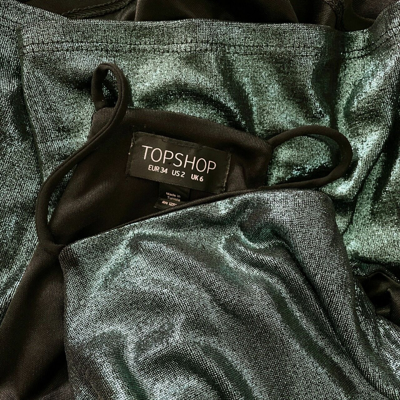 Topshop Metallic Green Halter Top