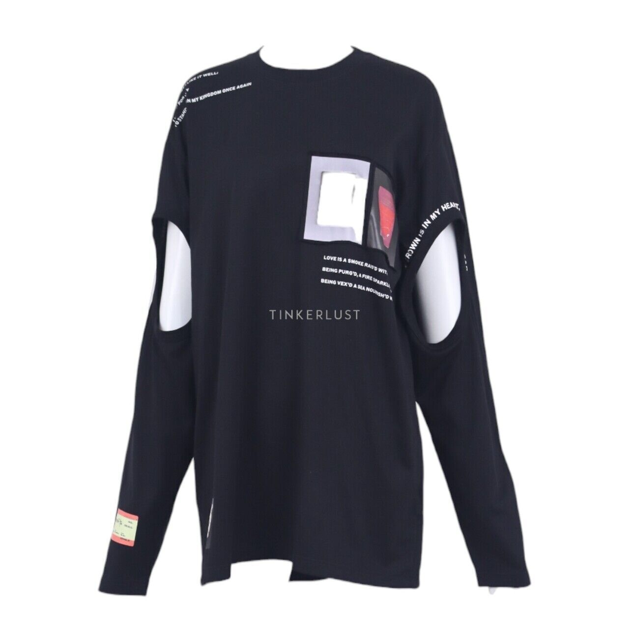 Burberry Montage Cut-out Detail Black Long Sleeve Tshirt