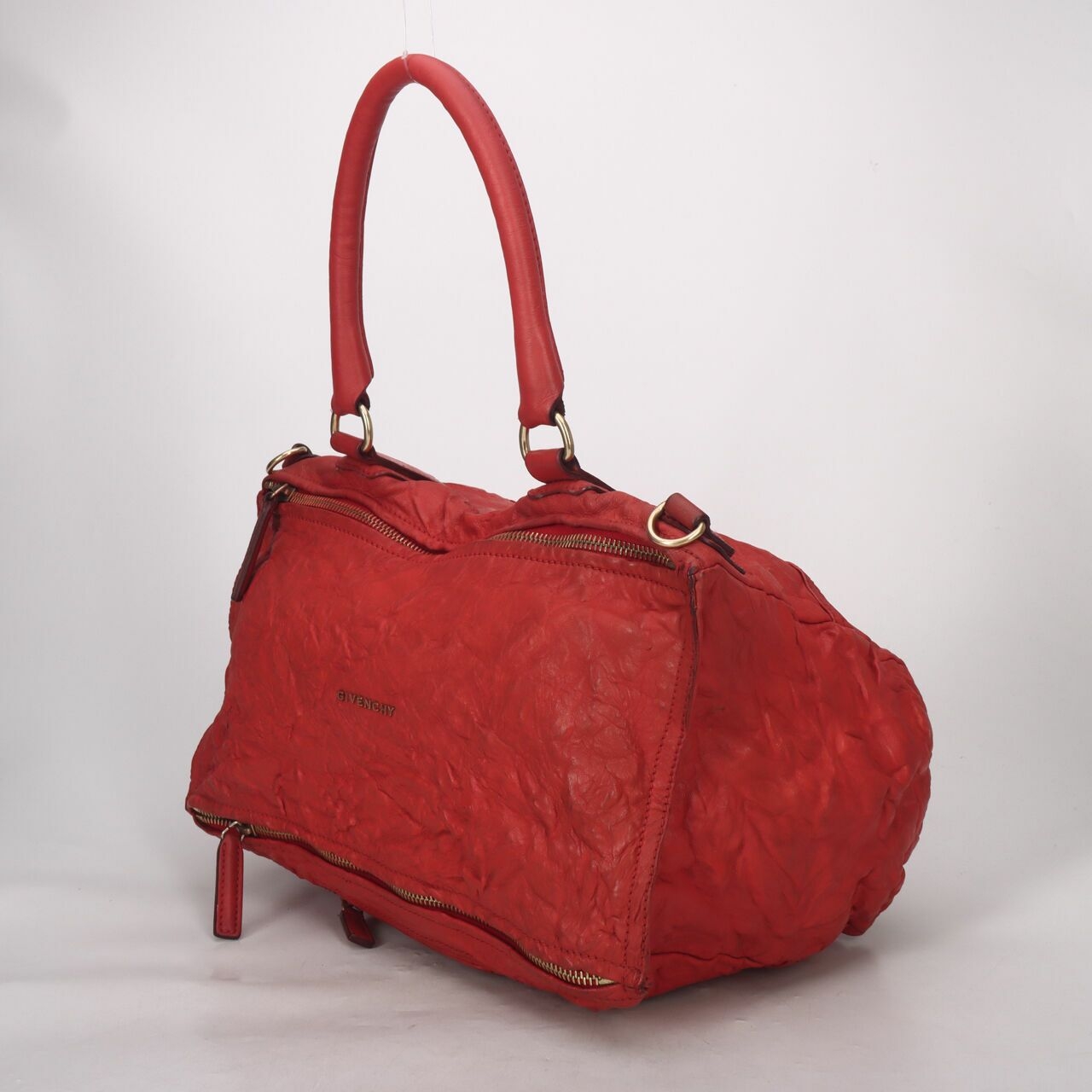 Givenchy Tumbled Sheepskin Pandora Large Coral Handbag