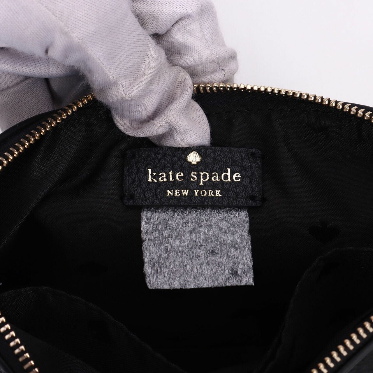 Kate Spade Leila Pebbled Leather Convertible Black Pouch Handbag	