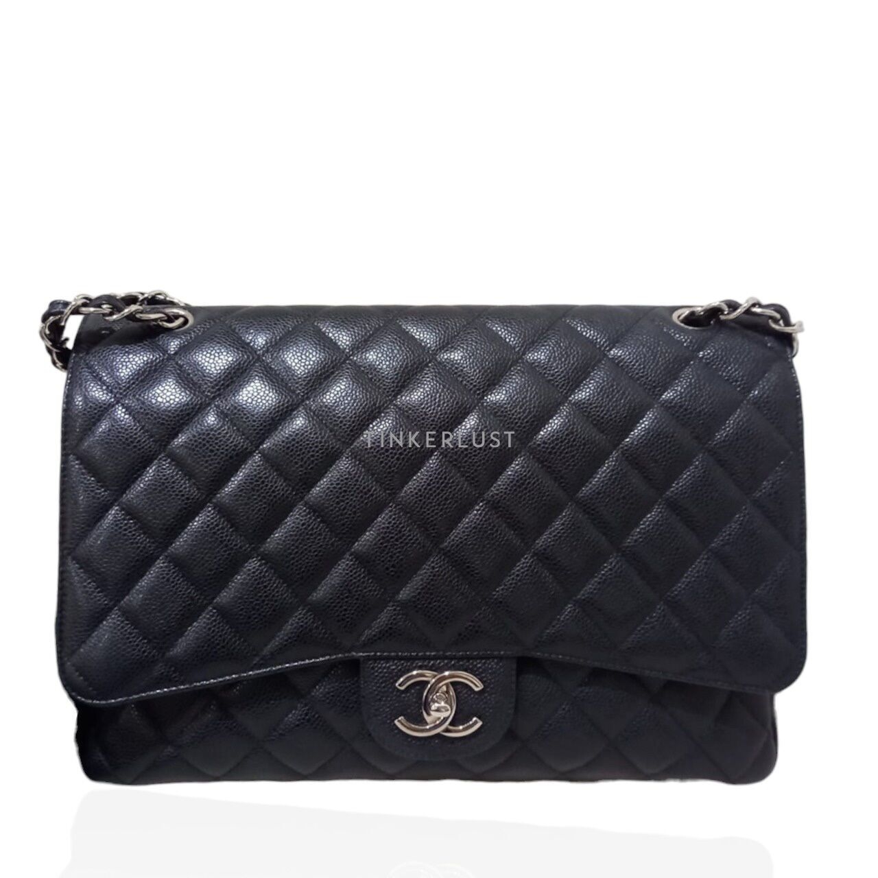 Chanel Classic Maxi Black Caviar Double Flap SHW #15 Shoulder Bag