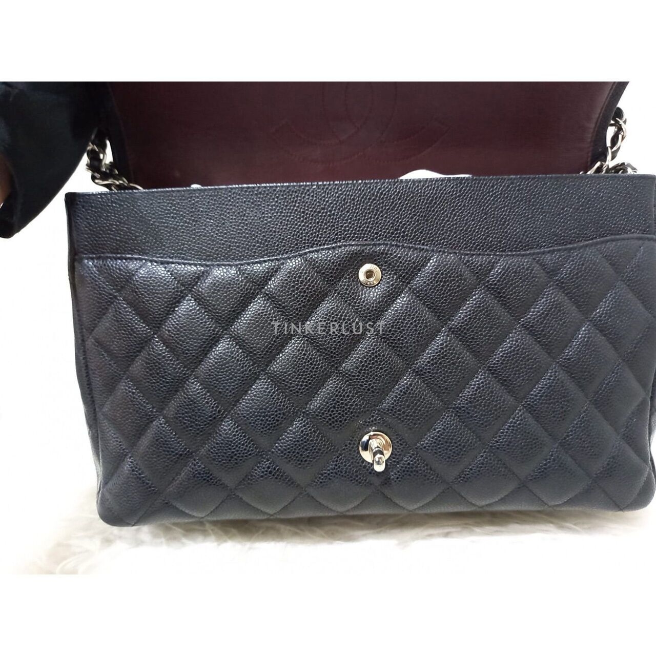 Chanel Classic Maxi Black Caviar Double Flap SHW #15 Shoulder Bag