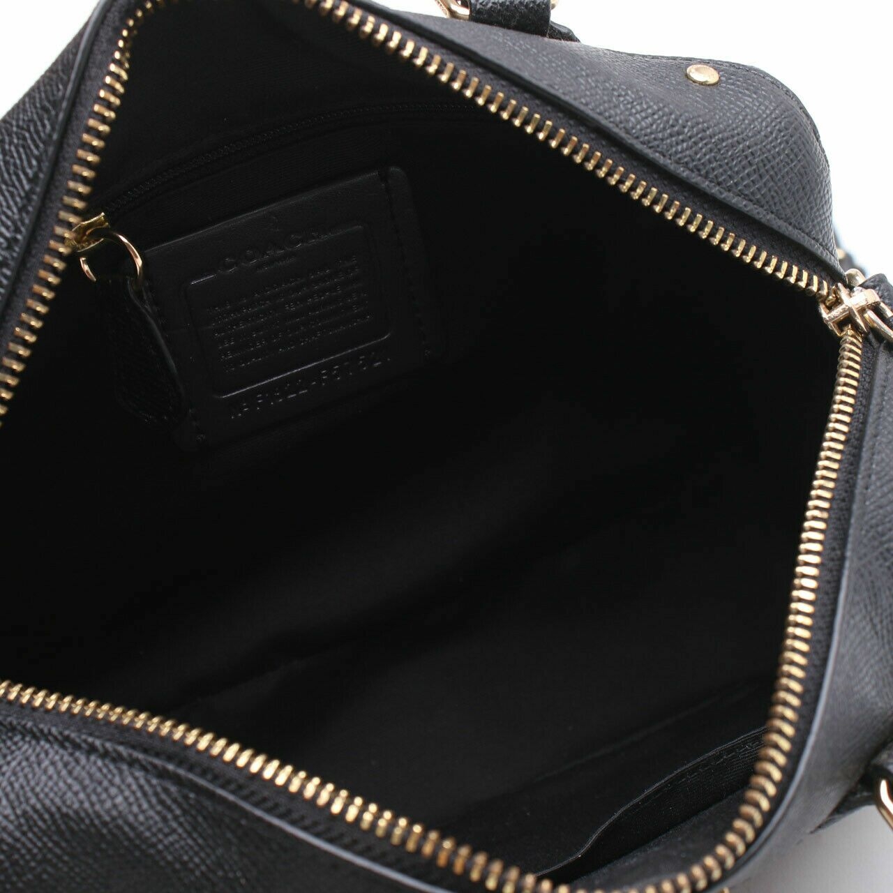 Coach Black Mini Bennet in Crossgrain Leather Satchel