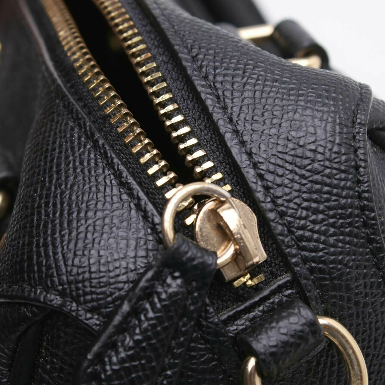 Coach Black Mini Bennet in Crossgrain Leather Satchel