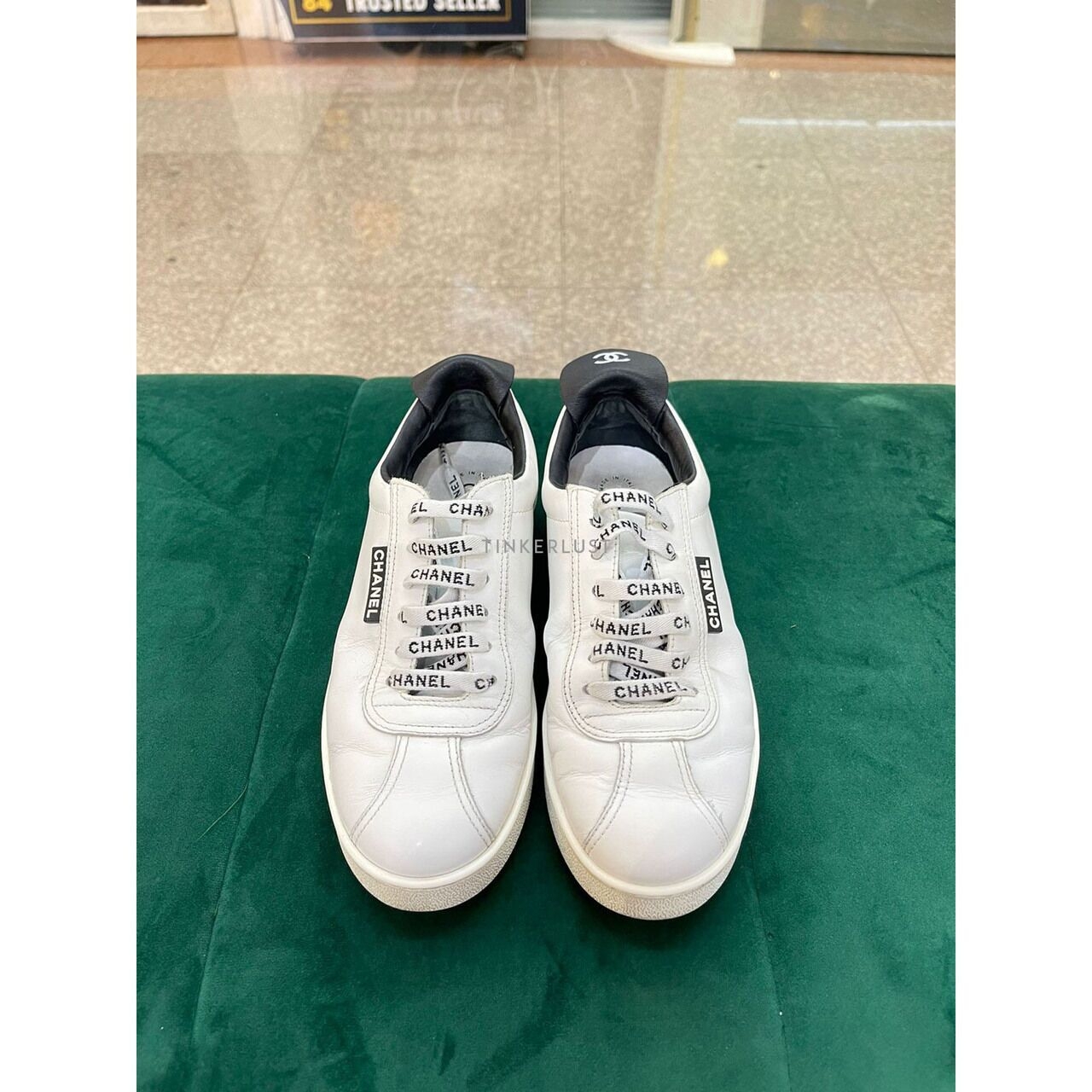 Chanel White Leather Sneakers