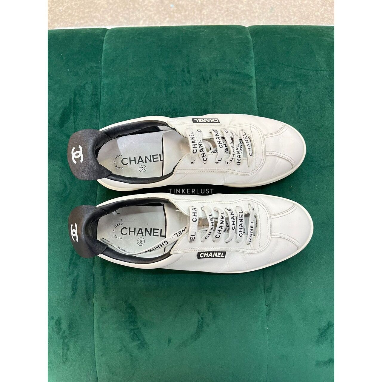 Chanel White Leather Sneakers