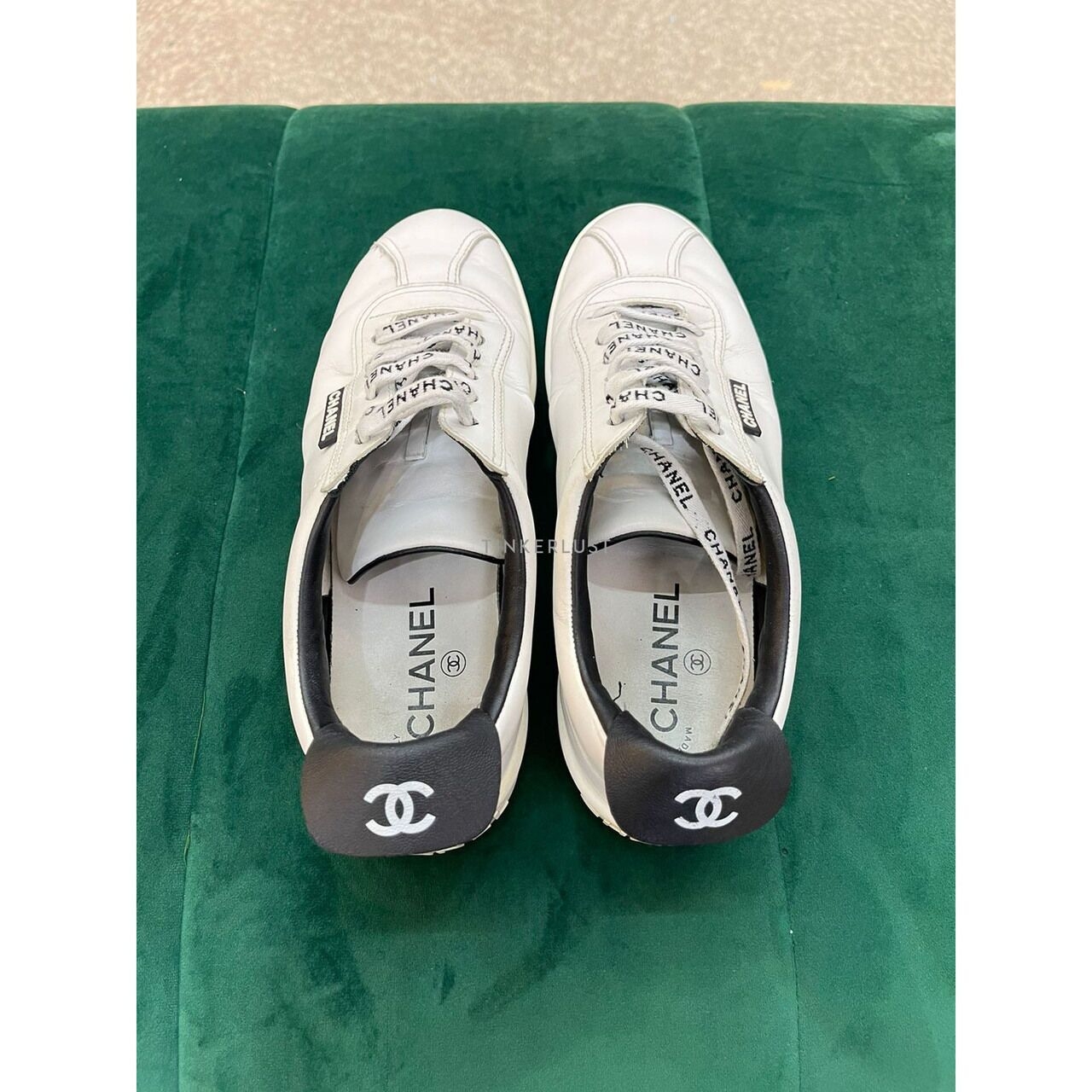 Chanel White Leather Sneakers