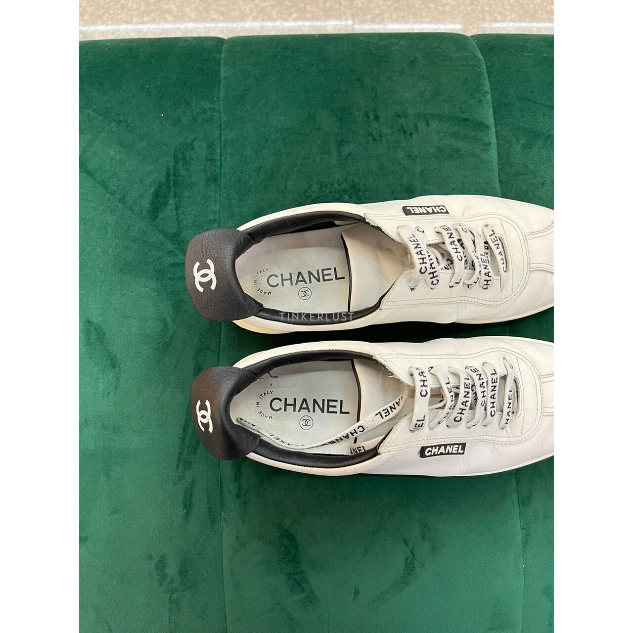 Chanel White Leather Sneakers