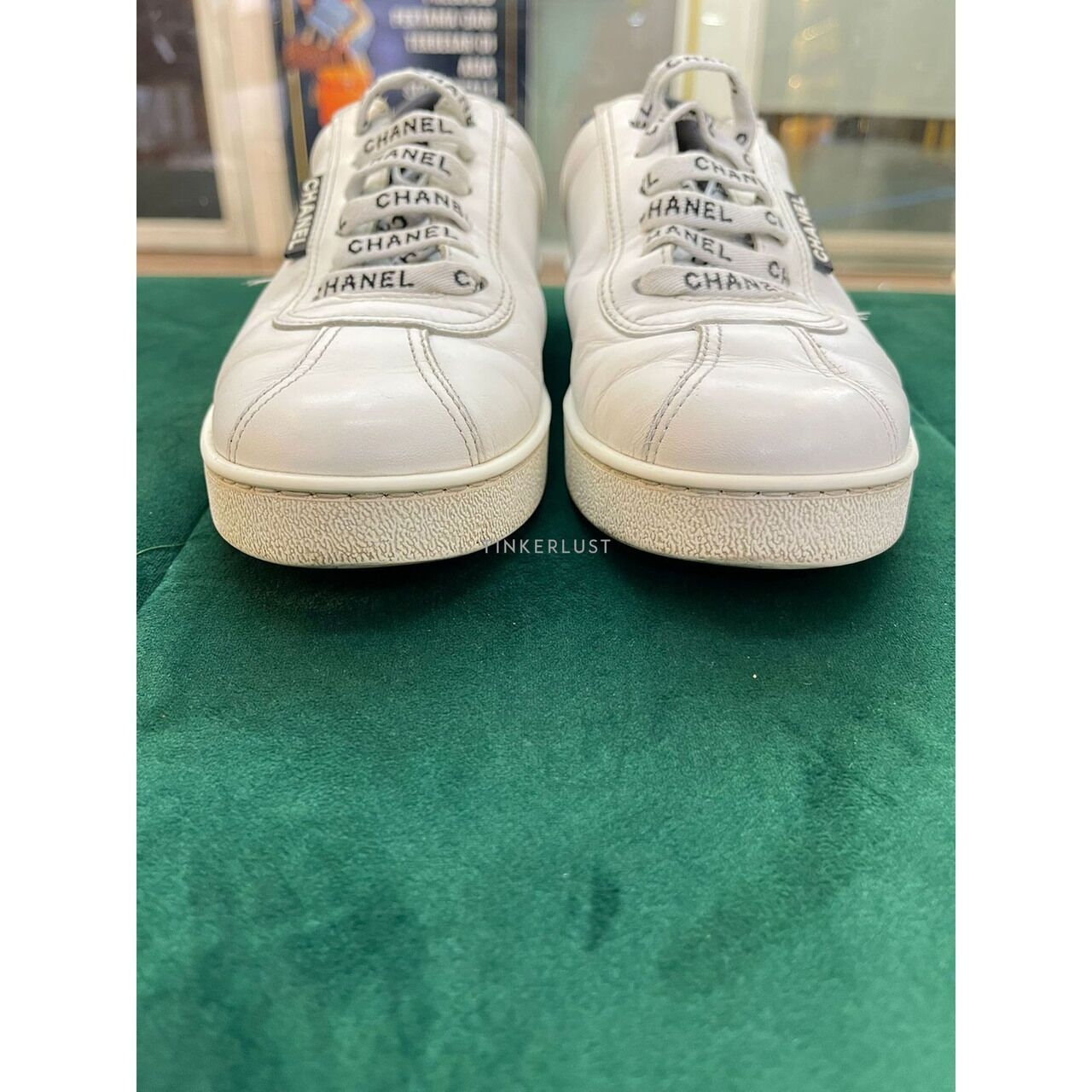 Chanel White Leather Sneakers