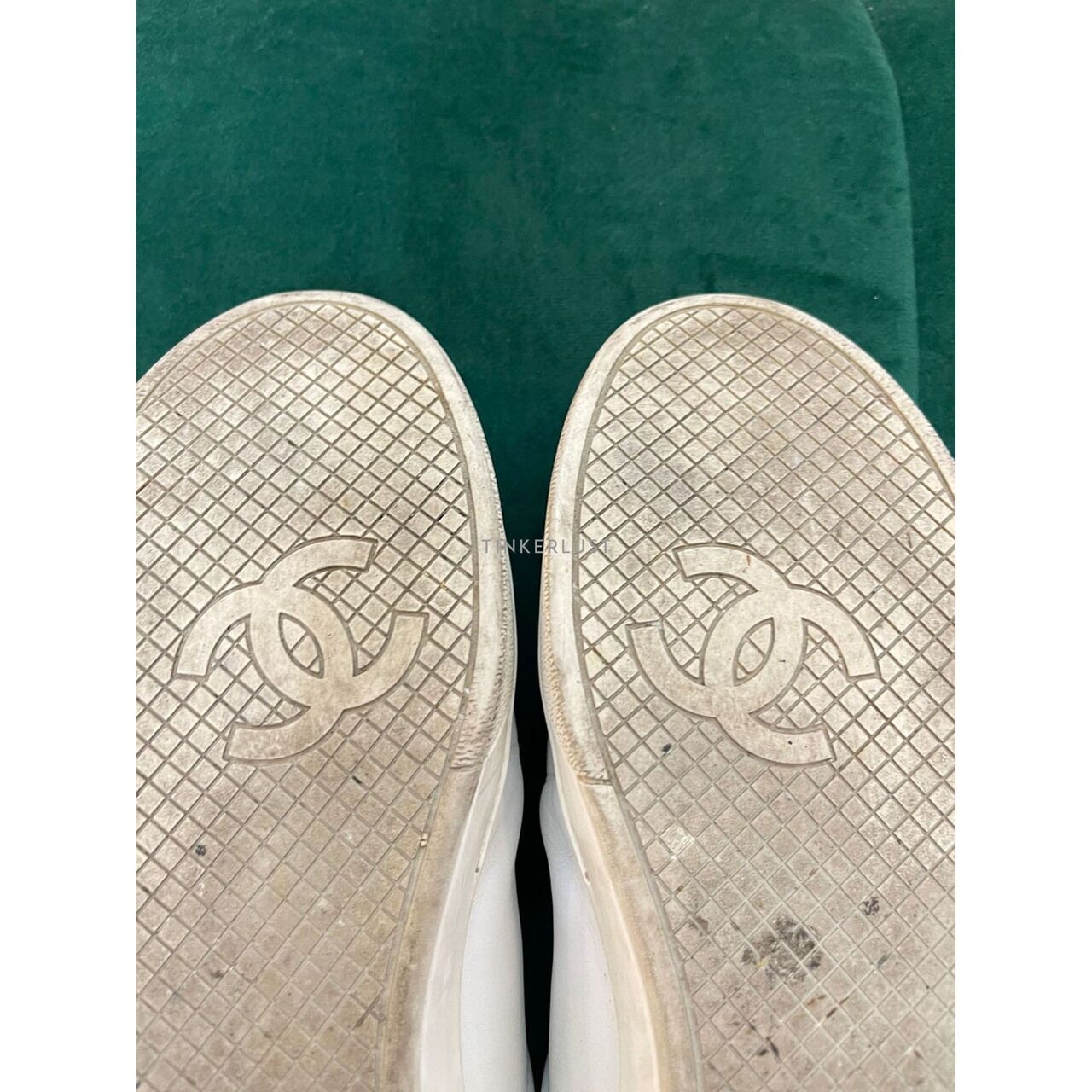 Chanel White Leather Sneakers