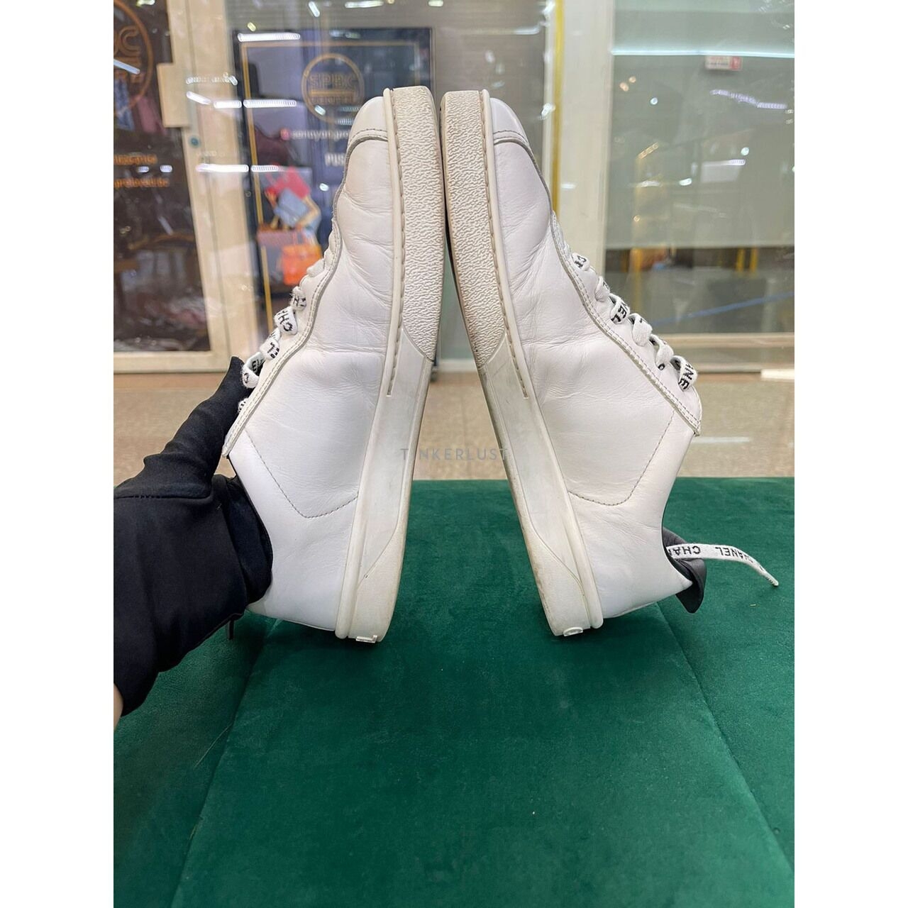 Chanel White Leather Sneakers