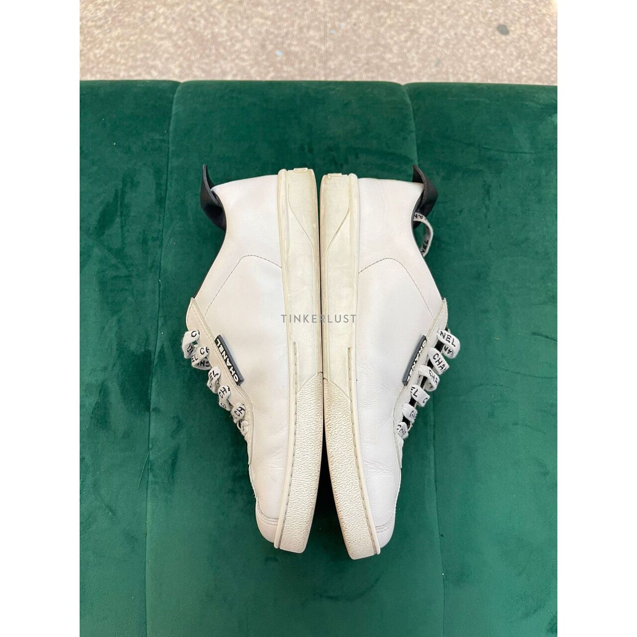 Chanel White Leather Sneakers