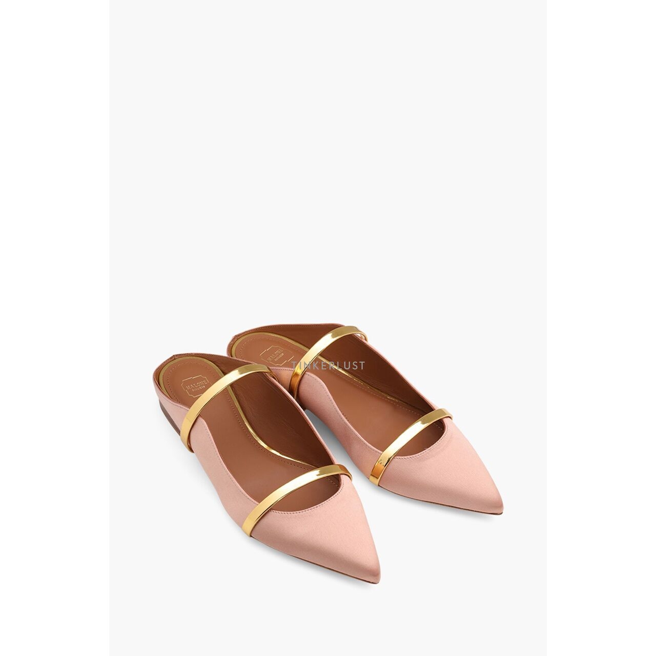 Malone Souliers Maureen in Blush/Gold Mules Flats