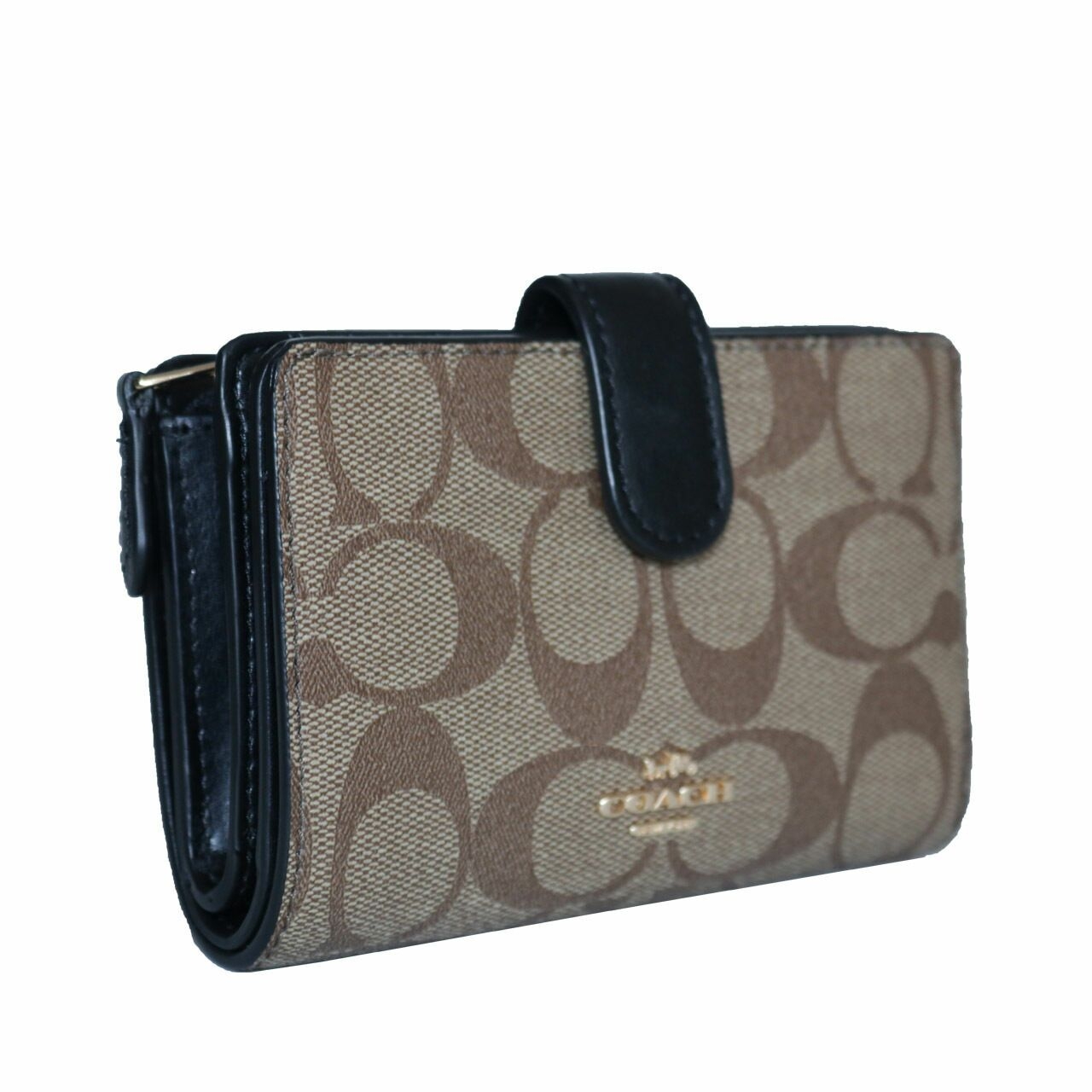 Coach Signature Medium Brown & Black Wallet