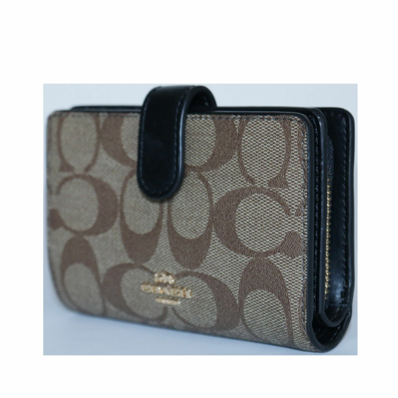 Coach Signature Medium Brown & Black Wallet