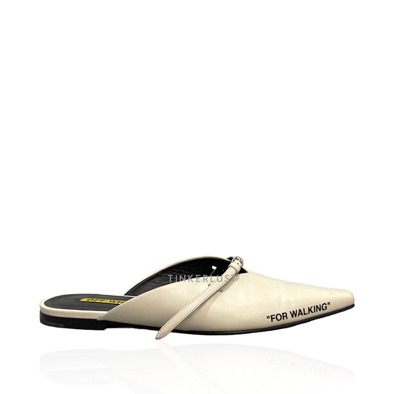 Off-White For Walking Leather White Mule Slide Flats 