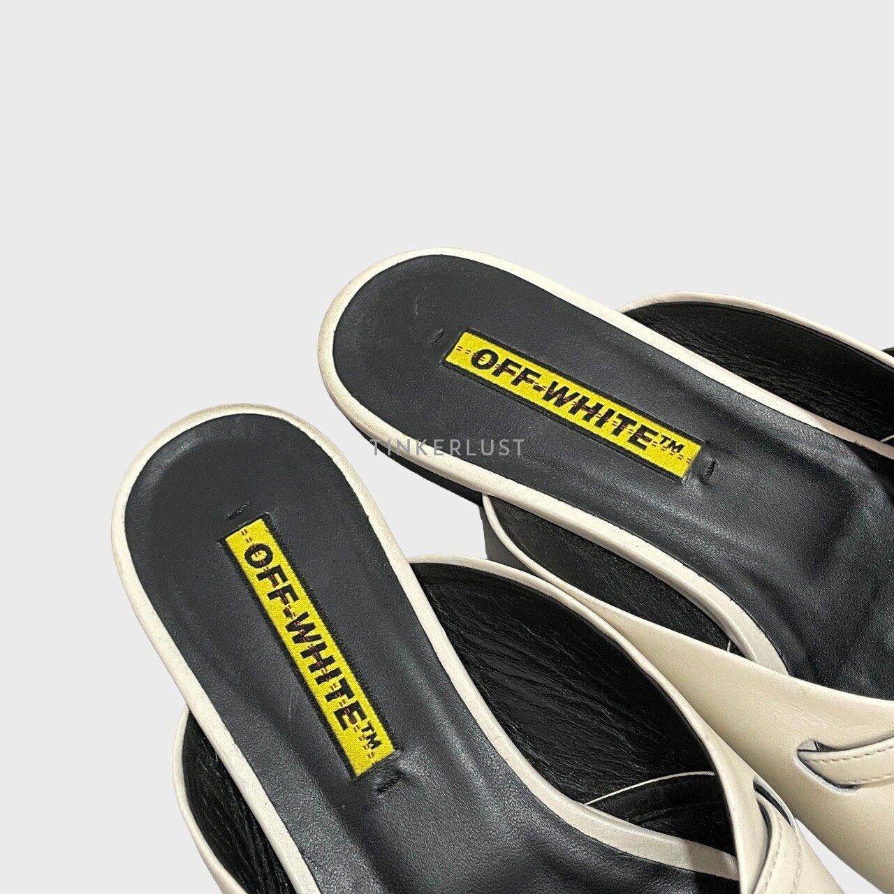 Off-White For Walking Leather White Mule Slide Flats 