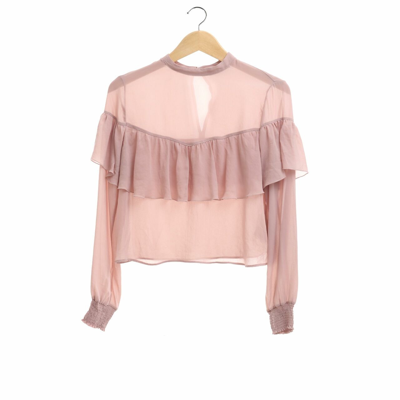 Bershka Nude Ruffle Blouse